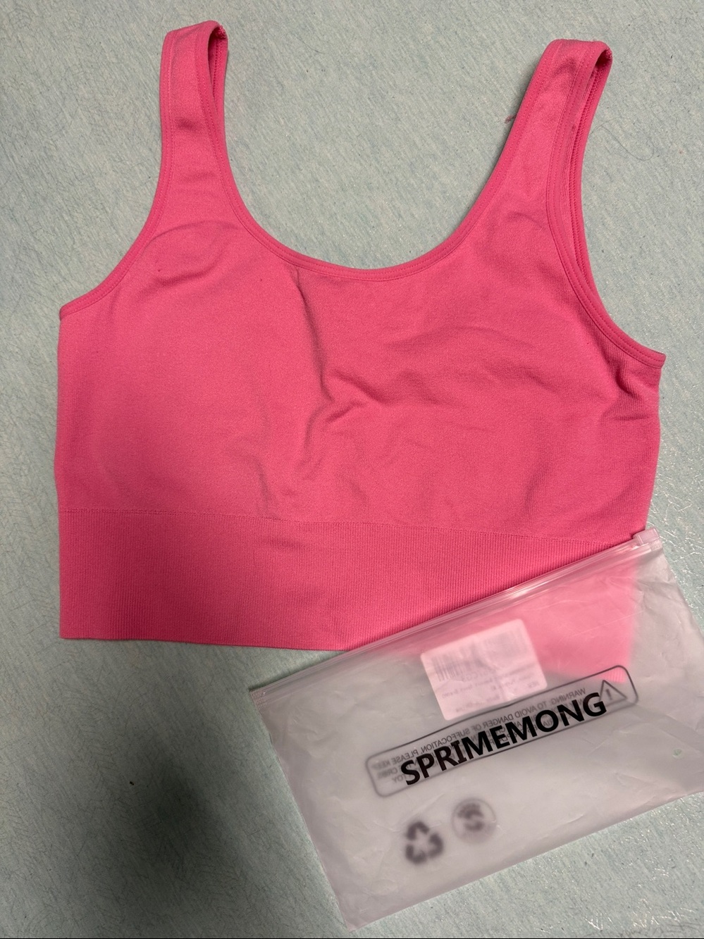 Size M Light Support Sport Bra Wireless Longline Seamless Yoga Crop Top Bra Pink